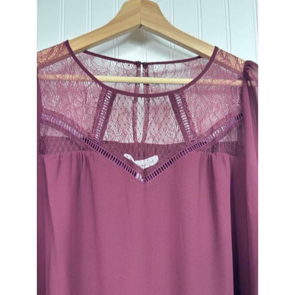 BCBG Generation Mini Dress Long Sleeve Lace Detail Lined Size Medium NWOT - Picture 2 of 10